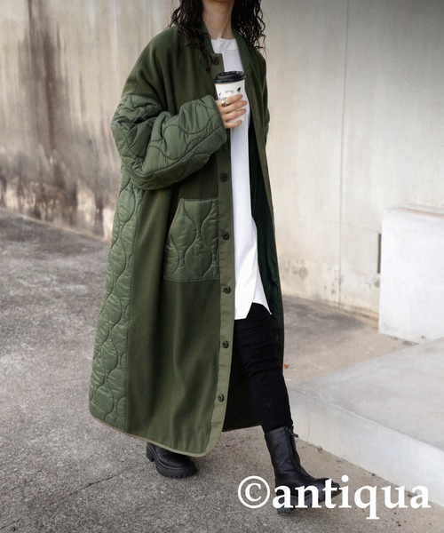 antiqua（アンティカ） 「tree cafe」コート FREE カーキ メンズ