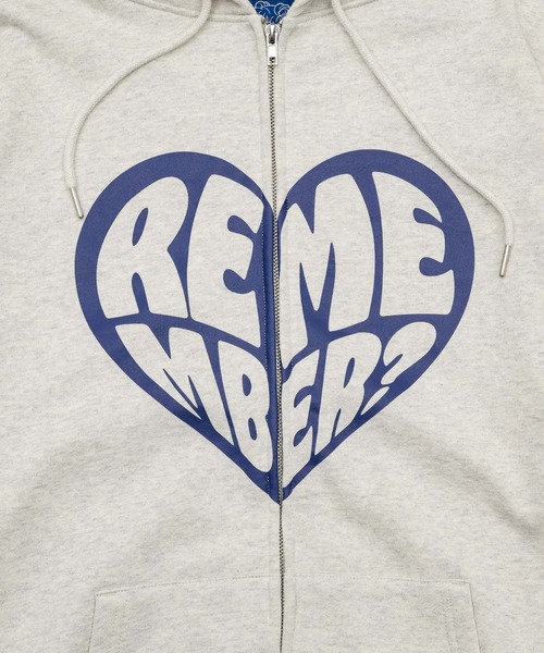 【即完売品】REMEMBER? ロゴ ビッグジップパーカー グレー 即完売品】REMEMBER? ロゴ ビッグジップパーカー グレー