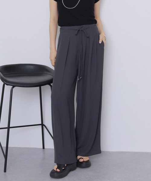 ワイドパンツ パンツ double tuck belted wide pants /ダブルタック
