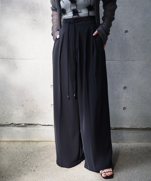 ワイドパンツ パンツ double tuck belted wide pants /ダブルタック