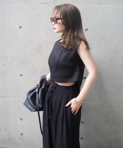 ワイドパンツ パンツ double tuck belted wide pants /ダブルタック