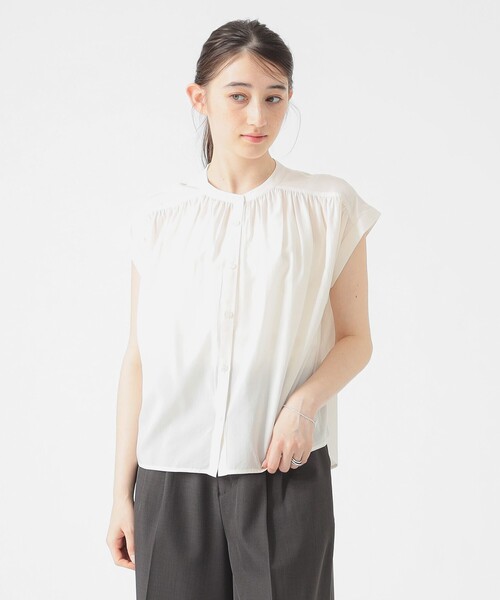 ブラウス シャツ フレンチ ギャザー ブラウス（S〜M） レディース B：MING by BEAMS ブラウス シャツ フレンチ ギャザー ブラウス