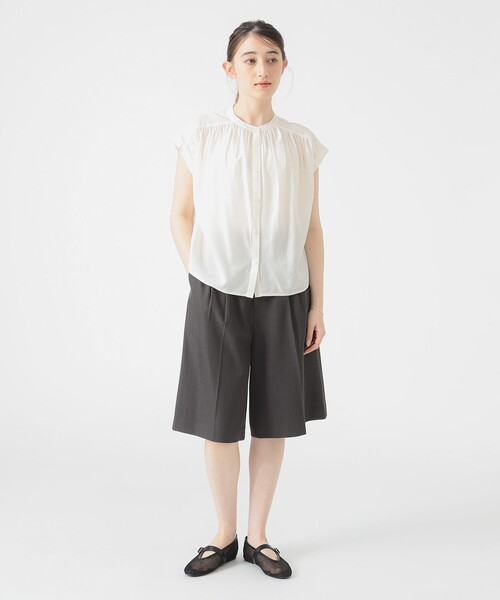 ブラウス シャツ フレンチ ギャザー ブラウス（S〜M） レディース B：MING by BEAMS ブラウス シャツ フレンチ ギャザー ブラウス