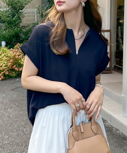 t⭐︎2枚組半袖ブラウス長袖トップス Futier Land（フューティアランド） ブラウス シャツ 夏 半袖 「接触冷