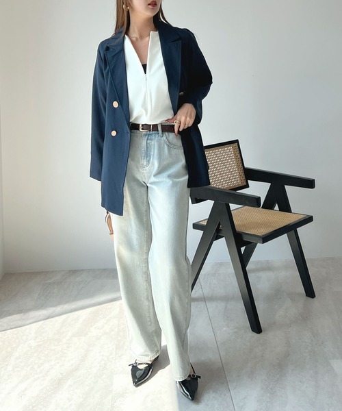 Futier Land ブラウス シャツ 「新色追加」zip付とろみ冷感T