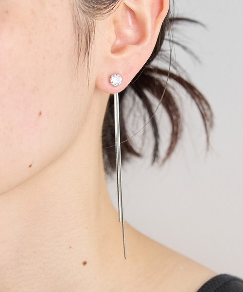 for/c（フォーシー） ピアス 2WAYロングチェーンピアス「サージカル 