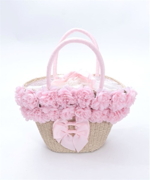 COACH♥ かごバッグ　カゴ　 蝶 ピンク　チャーム　フラワー　セット Chalmiere（シャルミエール） かごバッグ カゴバッグ フローラカゴ