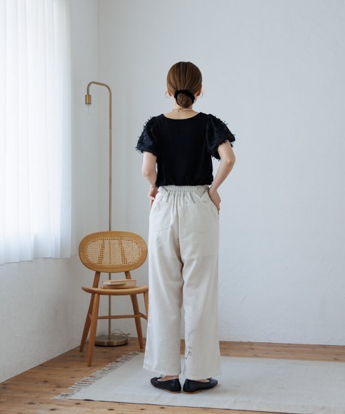flower ワイドパンツ パンツ カームリネンパンツ レディース