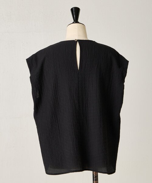 BEARDSLEY ブラウス シャツ サッカーチェックフレンチブラウス