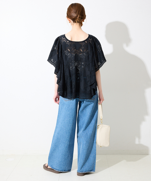VERMEIL par IENA 黒 レースフリルブラウス VERMEIL par ienaレースカラー シアーブラウス ¥23 100｜Yahoo