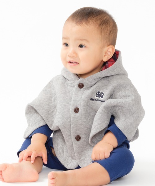 moujonjon（ムージョンジョン） ポンチョ ニットキルトマント キッズ