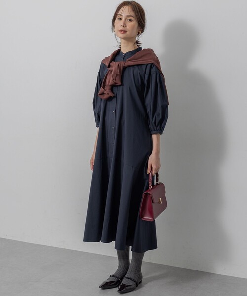 組曲（KUMIKYOKU） シャツワンピース コンパクトシャーティング