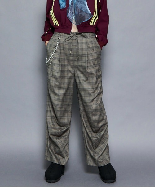MAISON SPECIAL スラックス パンツ With Chain Belt Draped Hem