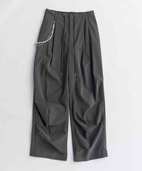MAISON SPECIAL スラックス パンツ With Chain Belt Draped Hem Slacks