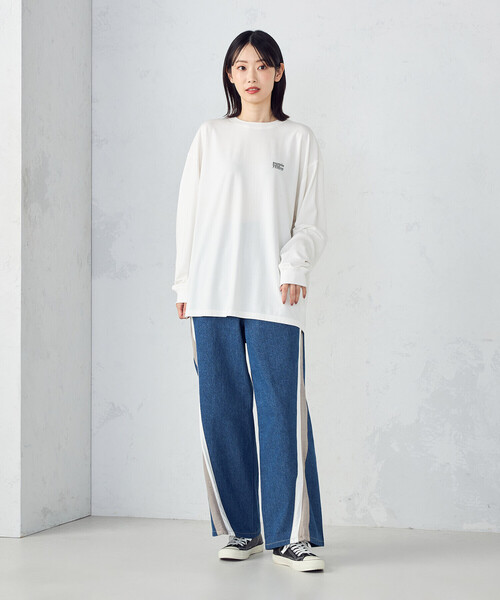 Purple&Yellow（パープルアンドイエロー） ジーンズ デニム×サテン