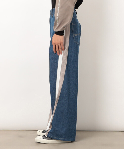 Purple&Yellow（パープルアンドイエロー） ジーンズ デニム×サテン