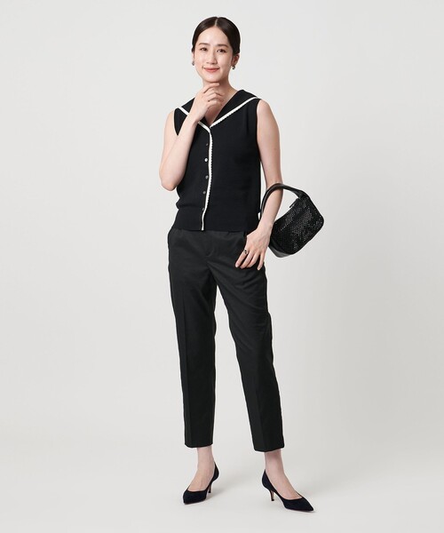 【UNITED ARROWS】美品 ノーカラーパンツ ストレッチ ウォッシャブル UNITED ARROWS】美品 ノーカラーパンツ ストレッチ