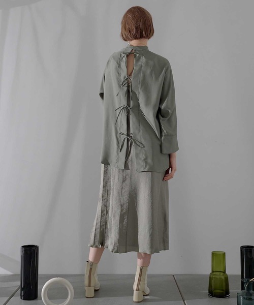 「PUBLIC TOKYO」 長袖ブラウス FREE キャメル レディース_画像5