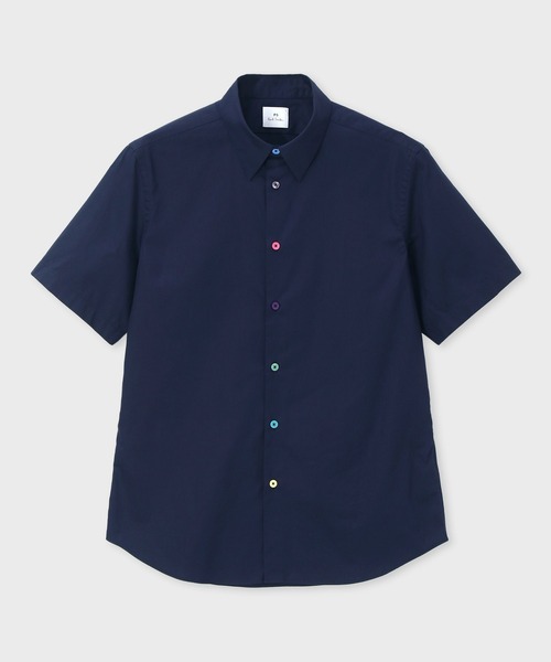 PS Paul Smith シャツ マルチカラーボタン 半袖シャツ / 553114 619PNC
