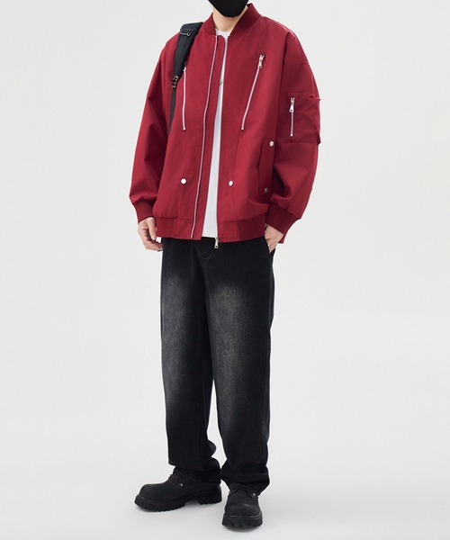 aimoha ma1 ma-1 men MA-1ジャケット/Zip design MA-1 jacket メンズ