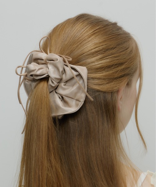 Su1.（スイ） シュシュ 「Su1.」スウェードリボン×フェイクレザー