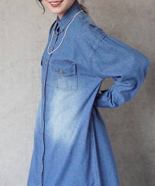 Emma（エマ） シャツワンピース デニムシャツワンピース : ZOZOTOWN