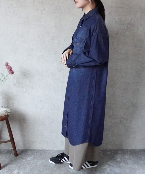 Emma（エマ） シャツワンピース デニムシャツワンピース : ZOZOTOWN