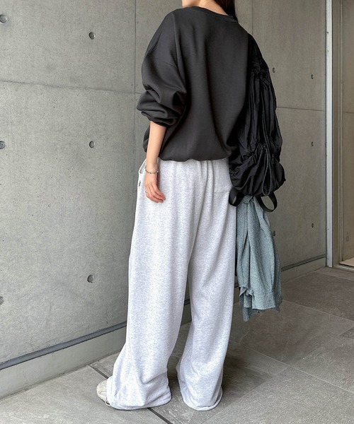 トレーナー スウェット 裏起毛ロゴ刺繍ワンポイントスウェットトップス レディース | andme | 18