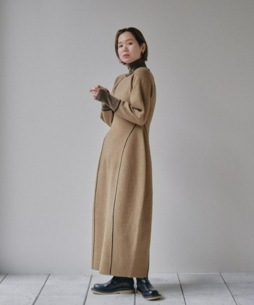 「TODAYFUL」 ニットワンピース 38inch オリーブ レディース_画像3