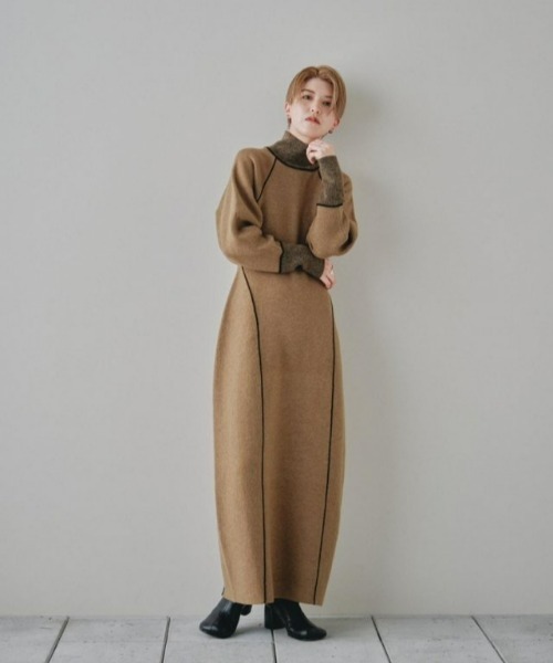 「TODAYFUL」 ニットワンピース 38inch オリーブ レディース_画像5