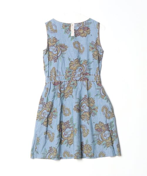 「Crespi」 花柄ノースリーブワンピース 38 ブルー レディース_画像2