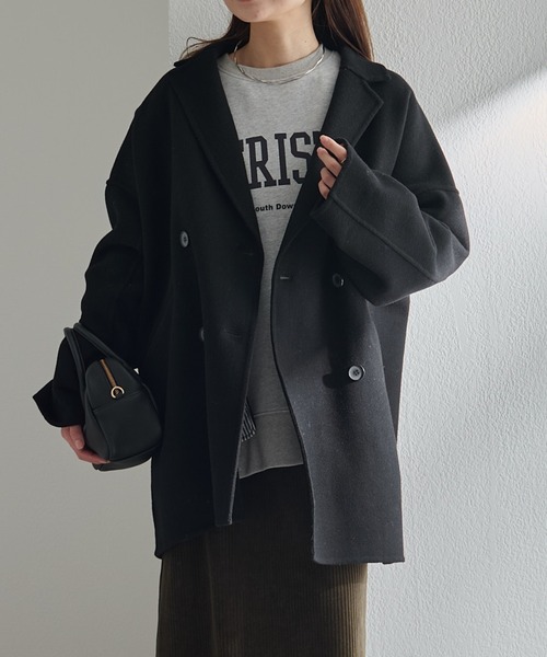 ピュアルセシン　ハンドメイド風ウール　チェスターコート　グレー　11/29削除 pual ce cin コート アウター ハンドメイド風ウール混テーラーコート