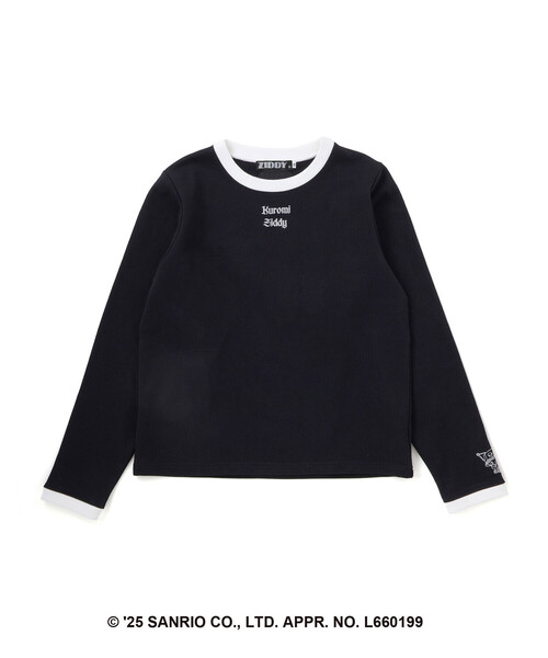 ZIDDY（ジディー） トレーナー 「クロミ」刺しゅう配色リンガー