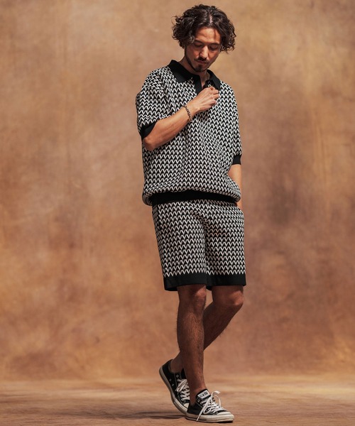 「Jih Nunc」 半袖ニット M ブラック メンズ_画像8