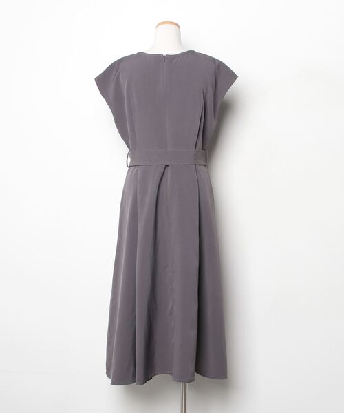 「DRESS STAR」 半袖ワンピース L チャコール レディース_画像2