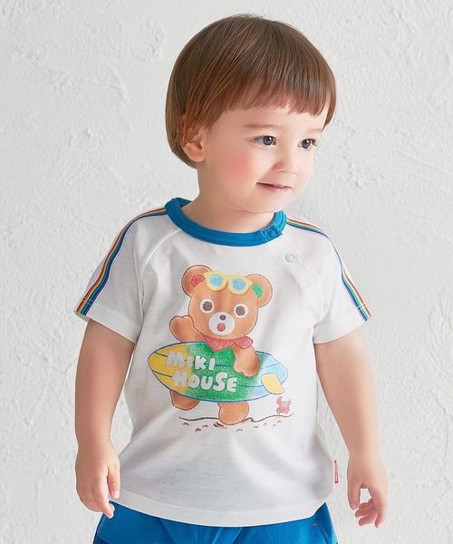 ミキハウス　プッチーワッペンTシャツ　130 MIKI HOUSE（ミキハウス） tシャツ 接触冷感 プッチー半袖Tシャツ