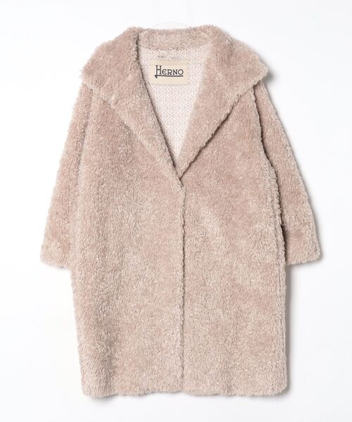 HERNO（ヘルノ） ファーコート 40 ベージュ レディース : ZOZOTOWN