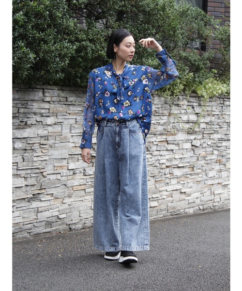 「H.A.K」 長袖ブラウス FREE ブルー レディース_画像3