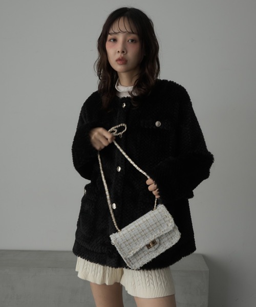 プラダツイードチェーンショルダーバック❤ セール】プラダ*レザー チェーンショルダーバック☆1BD009 ZMY (PRADA