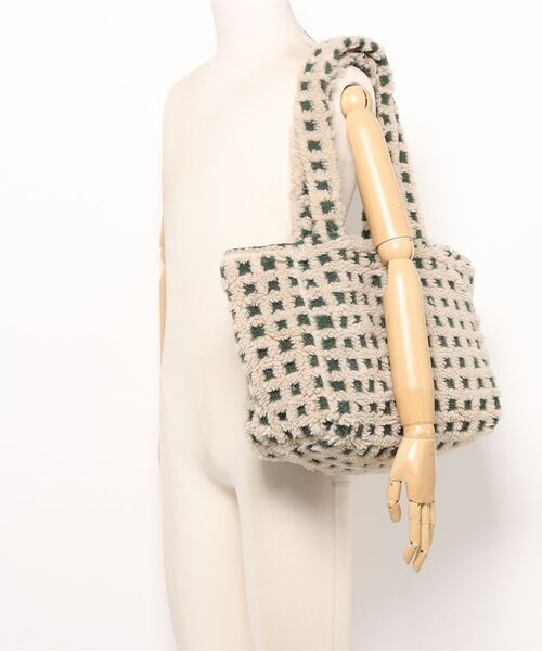 Mignonjour トートバッグ FReePLACe/チェック柄 もこもこトートバッグ