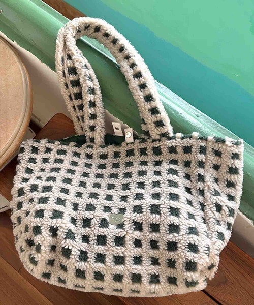 Mignonjour トートバッグ FReePLACe/チェック柄 もこもこトートバッグ