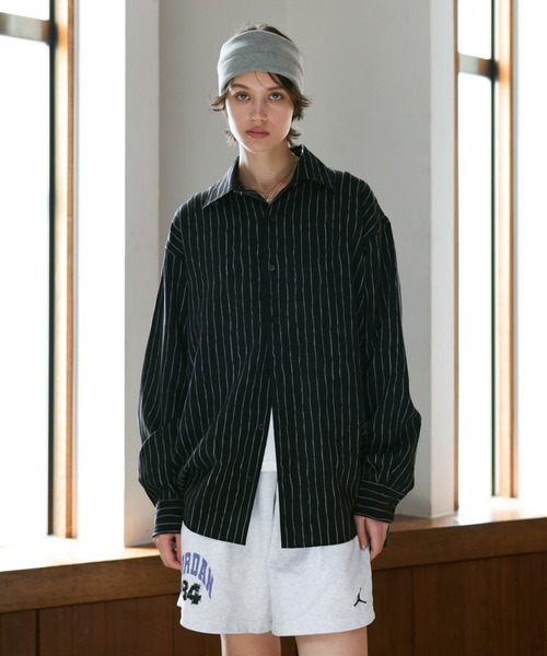 Loose Nuance Stripe Shirt Blouson Sサイズ soerte ブルゾン アウター Loose Nuance Stripe Shirt Blouson/ルーズ
