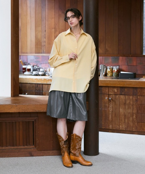 soerte シャツ Loose Nuance Stripe L/S Shirt / ルーズニュアンス