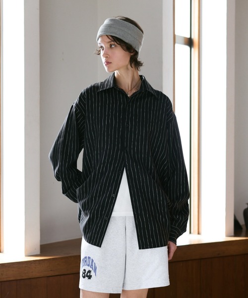 soerte シャツ Loose Nuance Stripe L/S Shirt / ルーズニュアンス