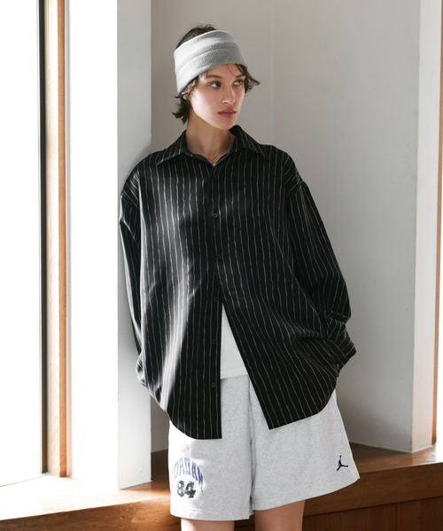 soerte シャツ Loose Nuance Stripe L/S Shirt / ルーズニュアンス