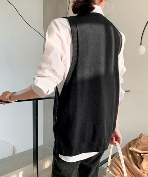 「Miniministore」 ニットベスト M グレー レディース_画像4