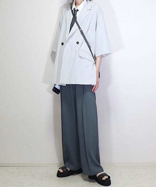 「Loose/ルース」 テーラードジャケット L グレイッシュブルー メンズ_画像8