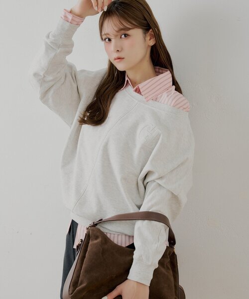 Chico（チコ） tシャツ ワンショルルーズスウェット レディース