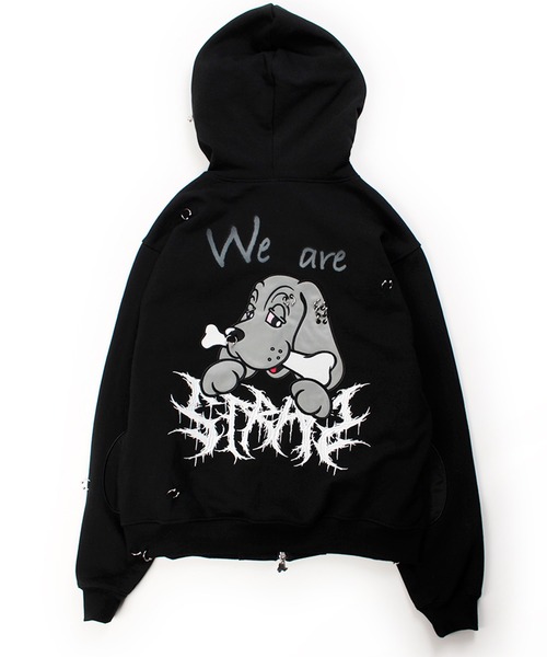 GALFY スウェット パーカー トレーナー GALFY（ガルフィー） パーカー バチバチピアスパーカー/ヴィンテージ風