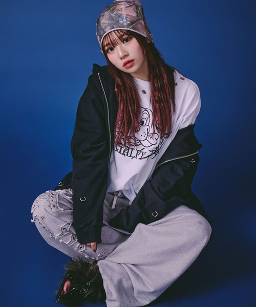 BABYL 骨アバレルセット Tシャツ パーカー グローブ パンツ未開封 GALFY（ガルフィー） パーカー バチバチピアスパーカー/ヴィンテージ風
